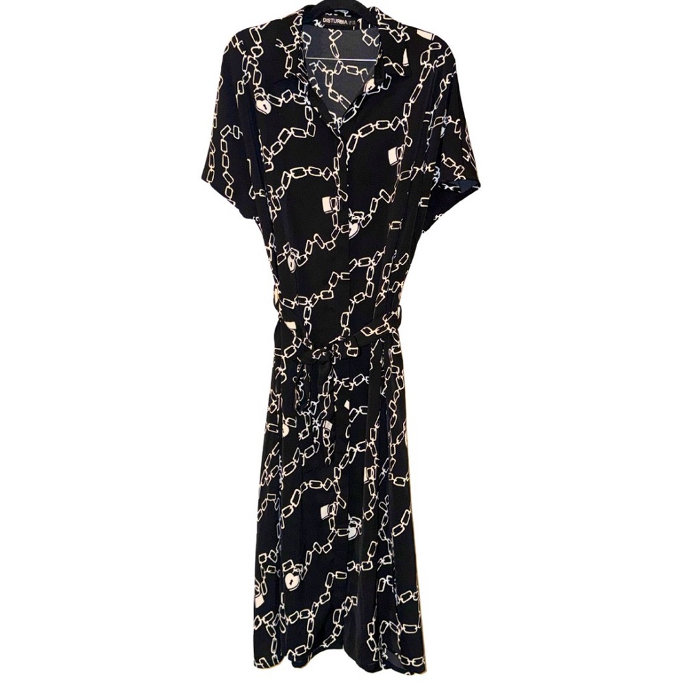 DISTURBIA t-shirt maxi dress size 6 with double leg slits